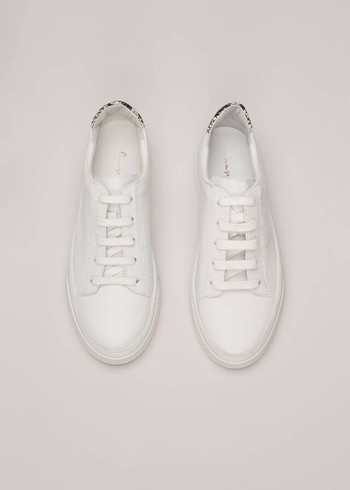 Phase Eight White Leather Flats White Canada | JTMDIS-391